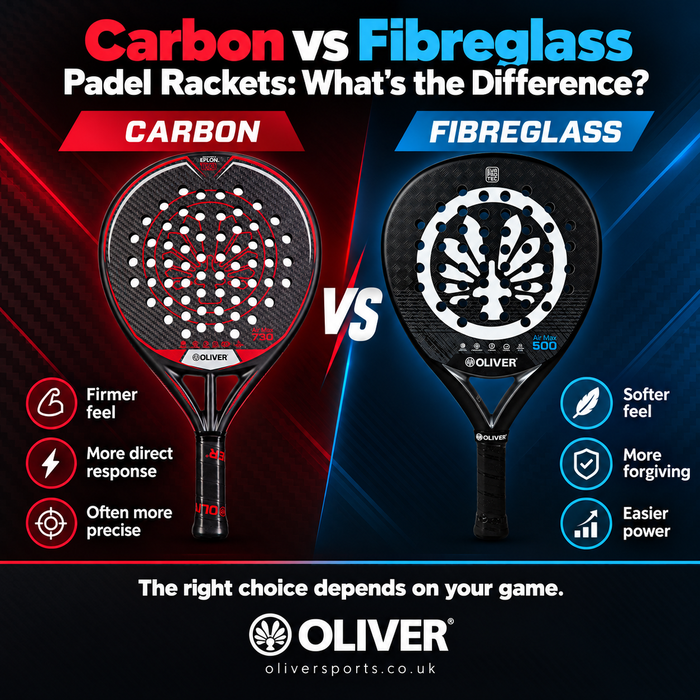 Carbon vs Fibreglass Padel Rackets: What’s the Difference?